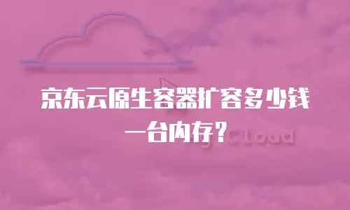 京东云原生容器扩容多少钱一台内存？