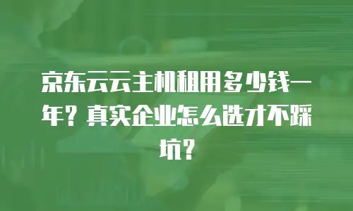 京东云云主机租用多少钱一年？真实企业怎么选才不踩坑？