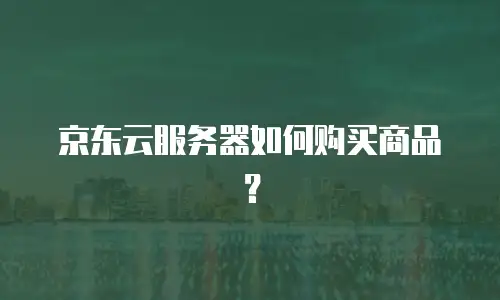 京东云服务器如何购买商品？