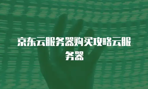 京东云服务器购买攻略云服务器