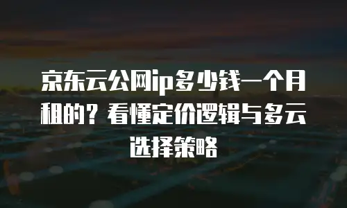 京东云公网ip多少钱一个月租的？看懂定价逻辑与多云选择策略