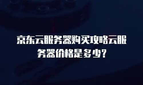 京东云服务器购买攻略云服务器价格是多少？