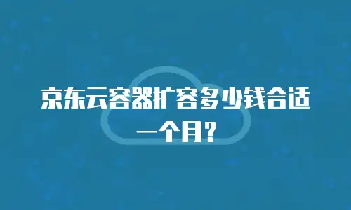 京东云容器扩容多少钱合适一个月？