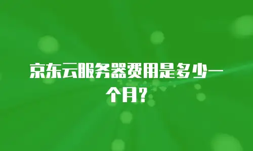 京东云服务器费用是多少一个月？