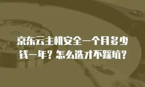 京东云主机安全一个月多少钱一年？怎么选才不踩坑？