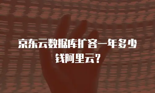 京东云数据库扩容一年多少钱阿里云？