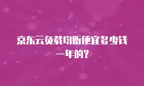 京东云负载均衡便宜多少钱一年的？