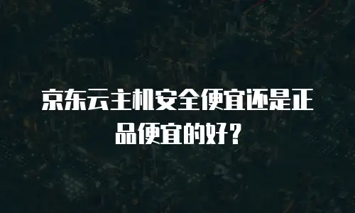京东云主机安全便宜还是正品便宜的好？