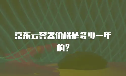 京东云容器价格是多少一年的？