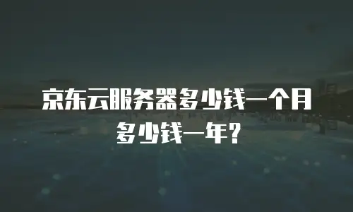 京东云服务器多少钱一个月多少钱一年？