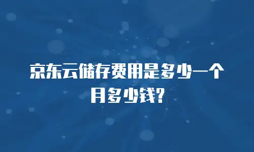 京东云储存费用是多少一个月多少钱？
