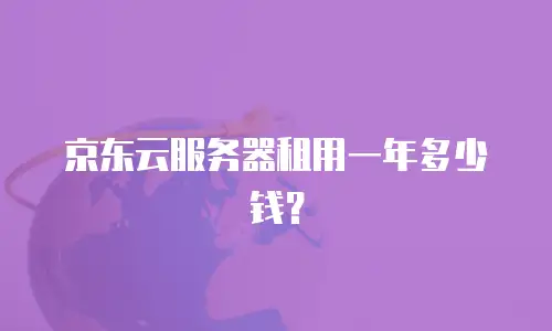 京东云服务器租用一年多少钱？