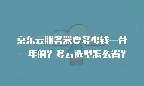 京东云服务器要多少钱一台一年的？多云选型怎么省？
