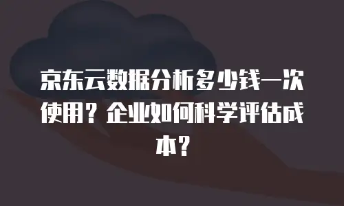 京东云数据分析多少钱一次使用？企业如何科学评估成本？