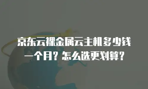 京东云裸金属云主机多少钱一个月？怎么选更划算？