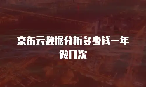 京东云数据分析多少钱一年做几次