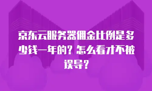 京东云服务器佣金比例是多少钱一年的？怎么看才不被误导？