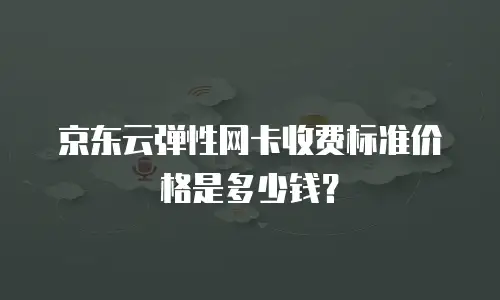 京东云弹性网卡收费标准价格是多少钱？