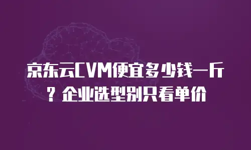 京东云CVM便宜多少钱一斤？企业选型别只看单价