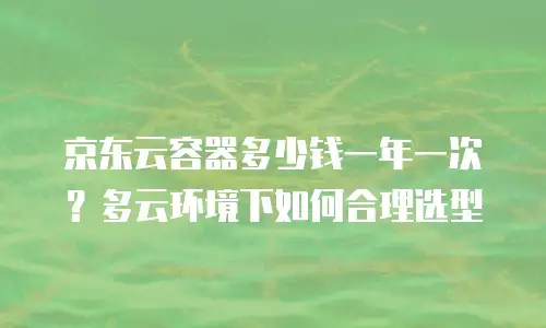 京东云容器多少钱一年一次？多云环境下如何合理选型