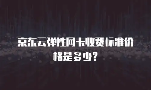 京东云弹性网卡收费标准价格是多少？
