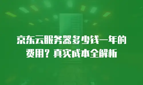 京东云服务器多少钱一年的费用？真实成本全解析