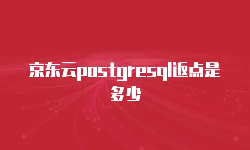 京东云postgresql返点是多少
