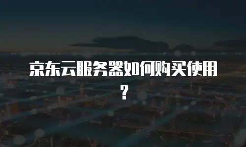京东云服务器如何购买使用？