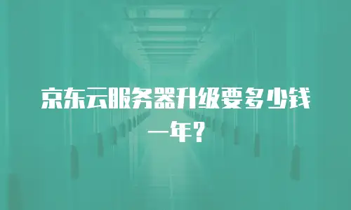 京东云服务器升级要多少钱一年？
