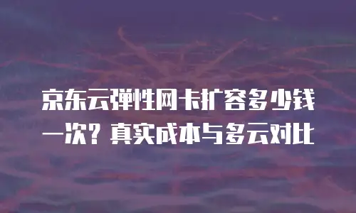 京东云弹性网卡扩容多少钱一次？真实成本与多云对比
