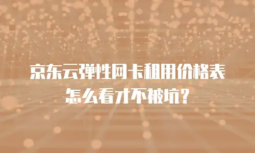 京东云弹性网卡租用价格表怎么看才不被坑？