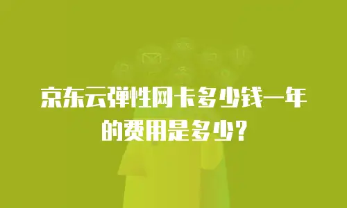 京东云弹性网卡多少钱一年的费用是多少？