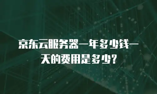 京东云服务器一年多少钱一天的费用是多少？