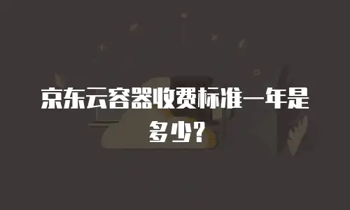 京东云容器收费标准一年是多少？