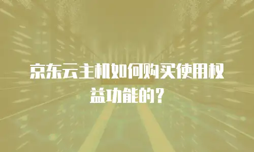 京东云主机如何购买使用权益功能的？