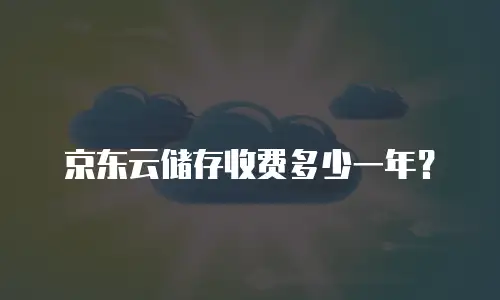 京东云储存收费多少一年？