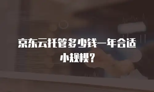 京东云托管多少钱一年合适小规模？