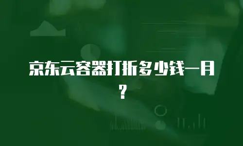 京东云容器打折多少钱一月？