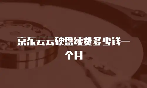 京东云云硬盘续费多少钱一个月