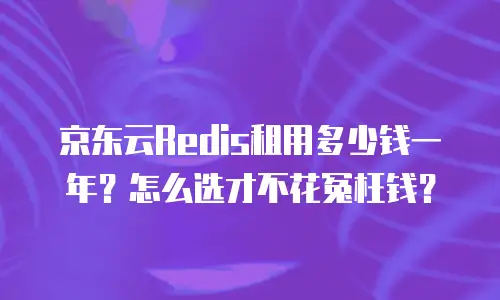 京东云Redis租用多少钱一年？怎么选才不花冤枉钱？