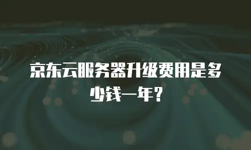 京东云服务器升级费用是多少钱一年？