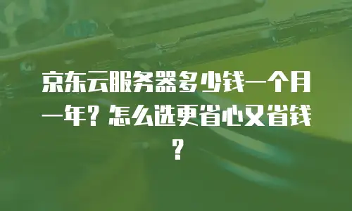 京东云服务器多少钱一个月一年？怎么选更省心又省钱？