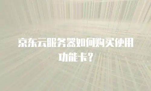 京东云服务器如何购买使用功能卡？