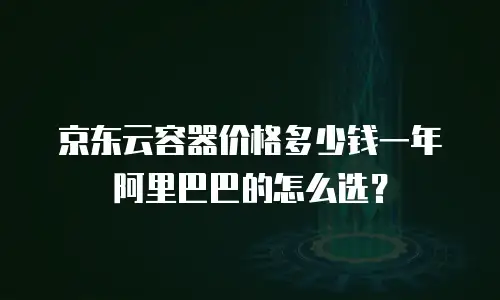 京东云容器价格多少钱一年 阿里巴巴的怎么选？