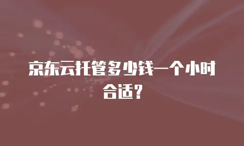 京东云托管多少钱一个小时合适？
