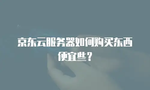 京东云服务器如何购买东西便宜些？