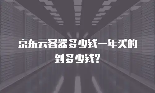京东云容器多少钱一年买的到多少钱？