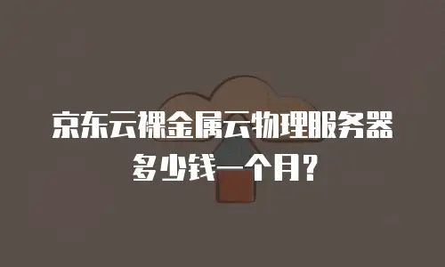 京东云裸金属云物理服务器多少钱一个月？