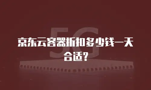 京东云容器折扣多少钱一天合适？