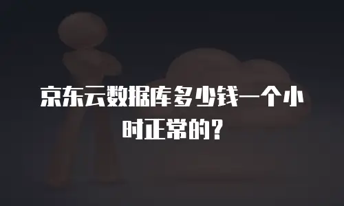京东云数据库多少钱一个小时正常的？
